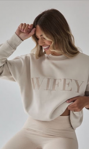 Sweatshirt beige farve 